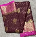 Deep Wine & Rani Pink Georgette Saree