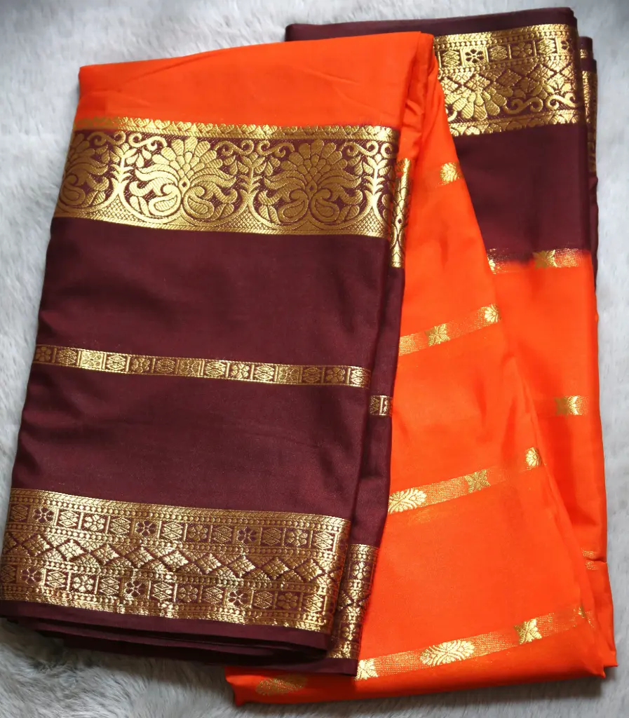 Rich maroon and vibrant Orange combination