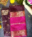 Dual-tone Crepe silk saree featuring a chocolate brown and pink combination