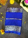Ryal blue Crepe silk saree with Golden Zari work