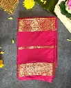 Rani Pink Crepe silk saree with Golden Zari work