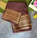 Rich maroon with Golden Border semi Crepe silk saree 